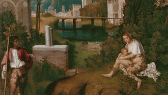 Giorgione da Castelfranco, La tempesta, 1503-1504, olio su tela, 83x73 cm, Gallerie dell'Accademia, Sala VIII, Venezia, Italia