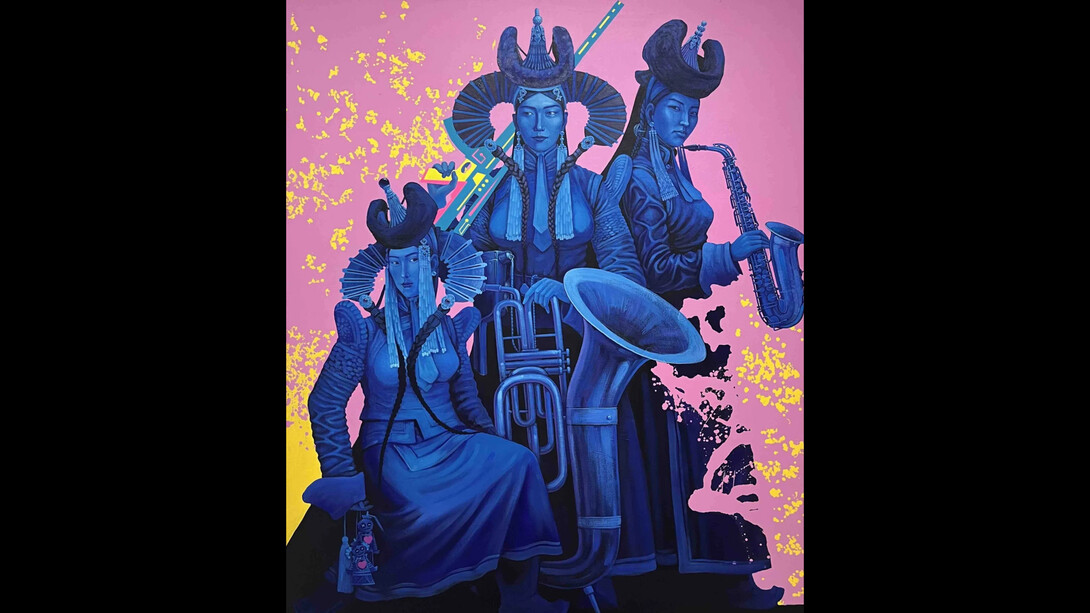 Zayasaikhan Sambuu, Return of the Forebears (#3), 2020-2022, acrylic on canvas, 220x200 cm. Courtesy of the artist and 532 Gallery Thomas Jaeckel
