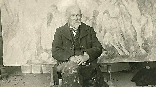 Paul Cézanne, nel suo studio a Les Lauves, 1904