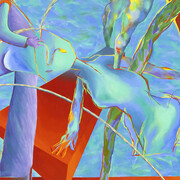 Chema Cobo, Sweet swimmers, 3 selfwatchers (detalle), 1981-1982. Cortesía del Museo Carmen Thyssen