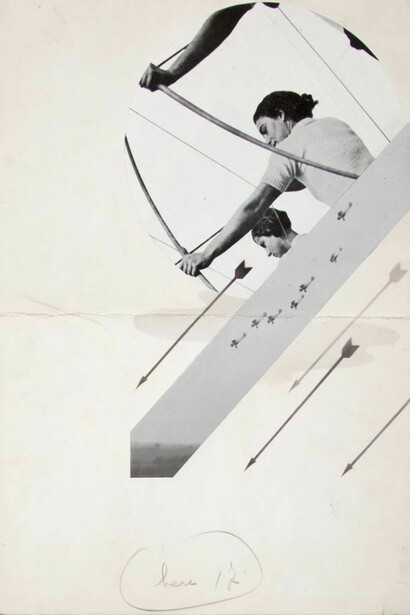 Bruno Munari (1907-1998)Aeroplanes and Archers, 1932 Mixed media 34.8 x 24.8 cm Courtesy Massimo & Sonia Cirulli Archive