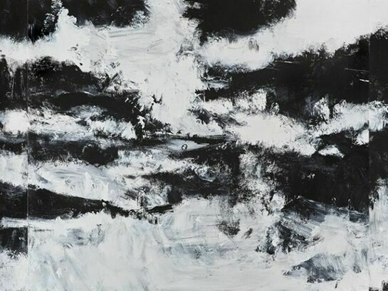 John Virtue (b. 1947), No. 9, 2011-2013, Acrylic on canvas, 1828.8 x 6400.8 mm