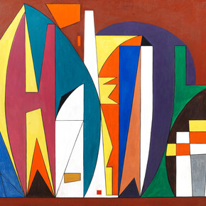 Anastasio Soldati, Composizione, 1952, oil on masonite, 89 x 116 cm / 35 x 45.7 in, Courtesy Tornabuoni Art