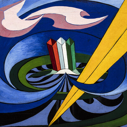 Giacomo Balla Canción patriótica en Piazza di Siena (detalle), 1915, Colección Fundación Roma © Giacomo Balla, por SIAE 2021