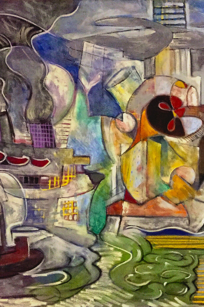 Joseph Maresca Coming to America - The Immigrants 70 x 64 oil on c 300px