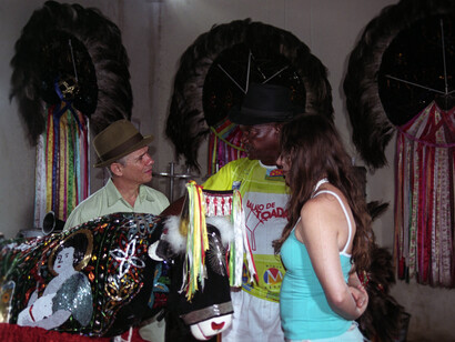 Cultura popular: explore o rico folclore amazônico e sua influência na música, literatura e nas artes em geral. Bumba-Meu-Boi de Pindaré. Foto tirada durante a gravação do programa Danças Brasileiras da TV Futura