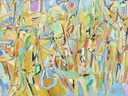 Lines in motion, artwork in exhibition. Courtesy of Opera Gallery