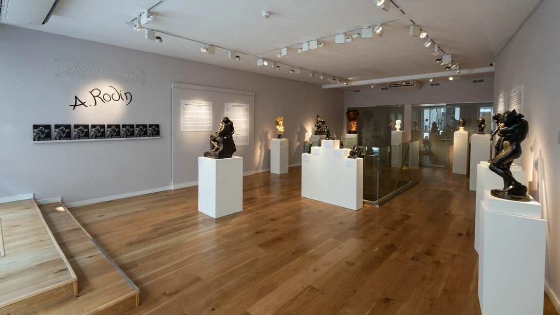 Auguste Rodin, Faces and fables, exhibition view. Courtesy of Bowman Sculpture Gallery