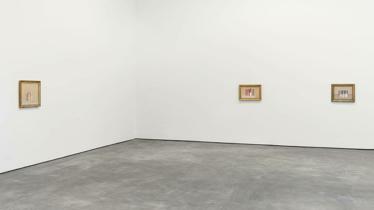Giorgio Morandi, Masterpieces from the Magnani-Rocca Foundation, exhibition view. Courtesy of David Zwirner Gallery