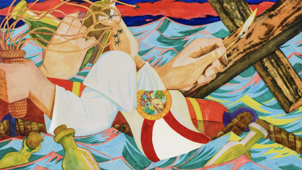 Mark Thomas Gibson, Conspirators at sea (detail), 2025. Courtesy of Tang Museum