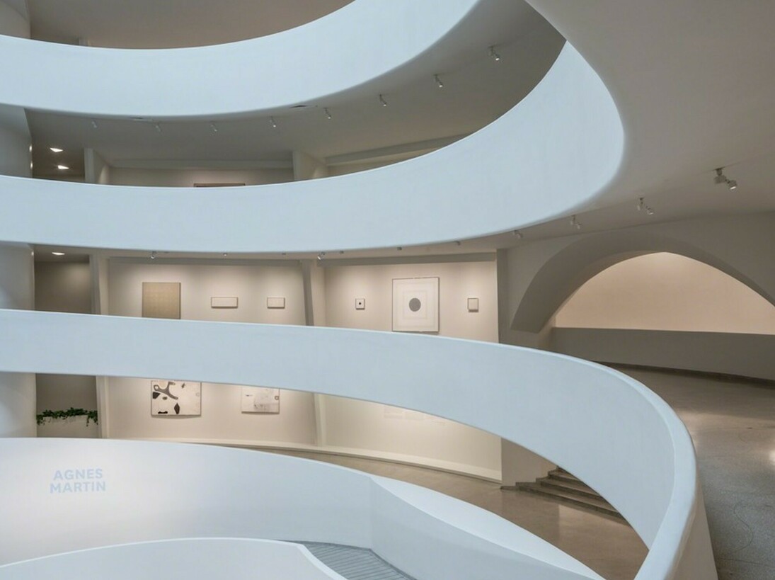 Agnes Martin, Exhibition view. Courtesy of Guggenheim Museum