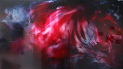 Julia Parkinson. Kiting 1, 2017, oil on aluminium on 1 inch welded subframe, 200x100cm