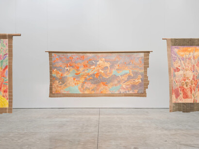 Nengi Omuku, Wild things and perennials, exhibition view. Courtesy of Kasmin Gallery