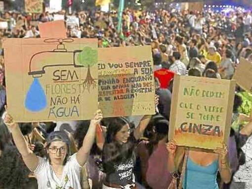 Protesto contra desmatamento da Amazônia, em Brasília