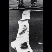 Crosswalk Stripe and Men, 1999, Courtesy Gallery FIFTY ONE | ©Estate of Louis Stettner.
