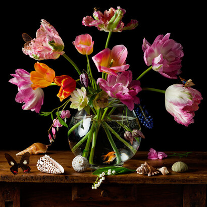 Paulette Tavormina, Dutch Tulips & Goldfish, 2021. Archival pigment print. Courtesy of Winston Wächter Fine Art, New York