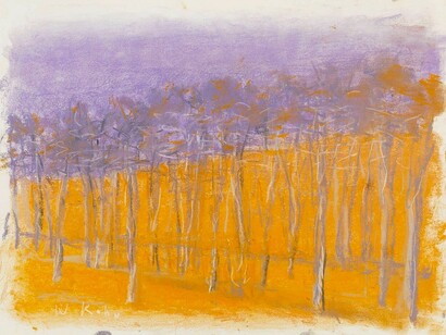 Wolf Kahn,
Orange and Purple, 2015 
Pastel on paper 
15 x 22 inches
