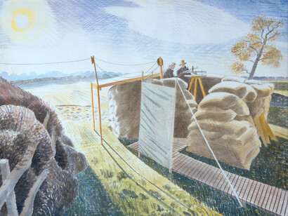 Eric Ravilious, Observer’s Post, 1939, Watercolour and pencil on paper, ©Trustees of the Cecil Higgins Art Gallery, Bedford