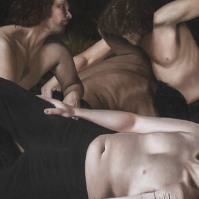 François Malingrëy, Le gisant et la bagarre (detail), 2024. Courtesy of Galerie Paris-B © François Malingrëy 