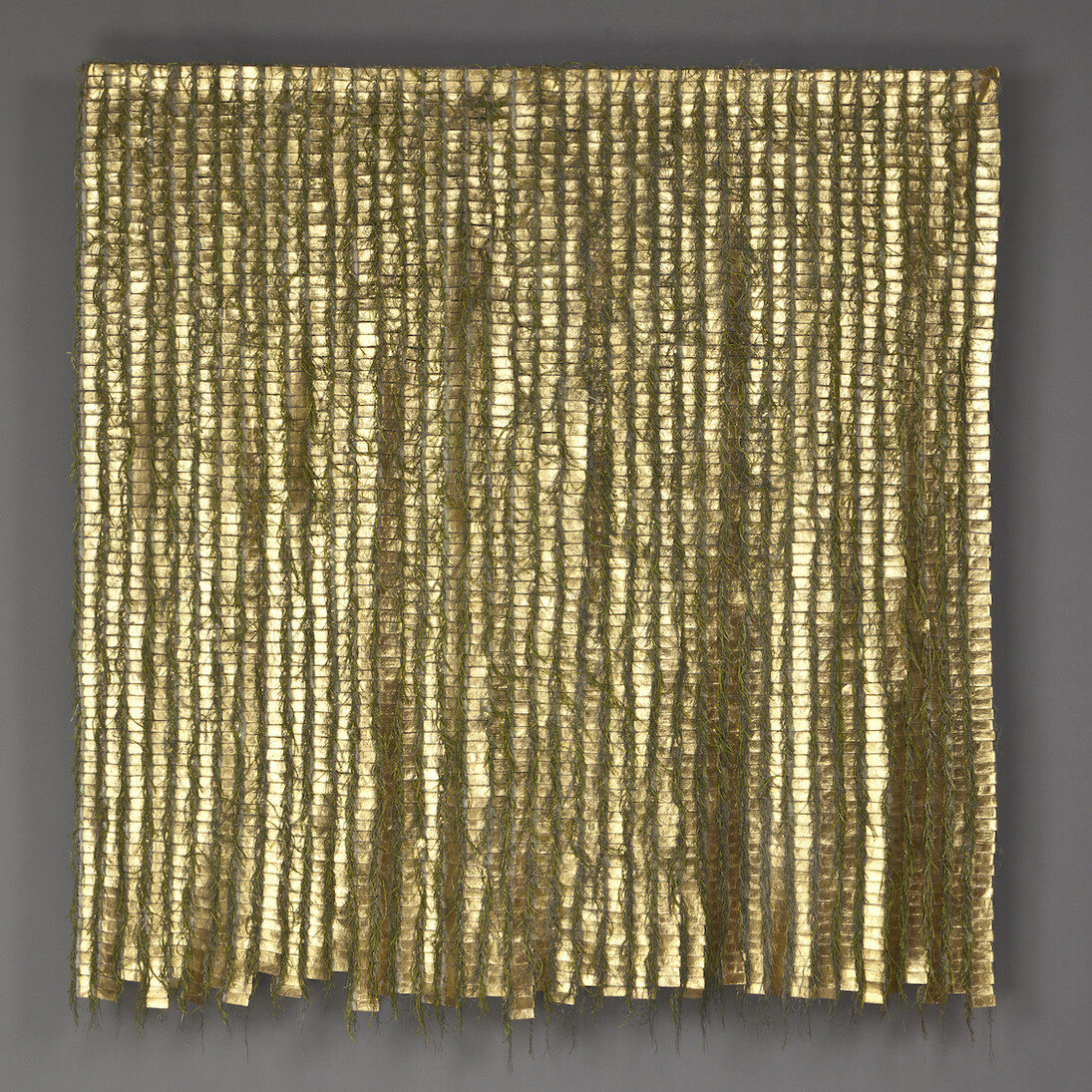 Olga De Amaral, Alquimia 99, 2007, Linen, Gesso, Acrylic Paint, Gold Leaf, 200 x 200 cm