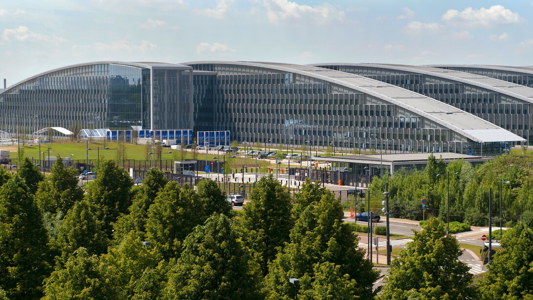 Vista aérea de la sede de la OTAN, Bruselas, Bélgica