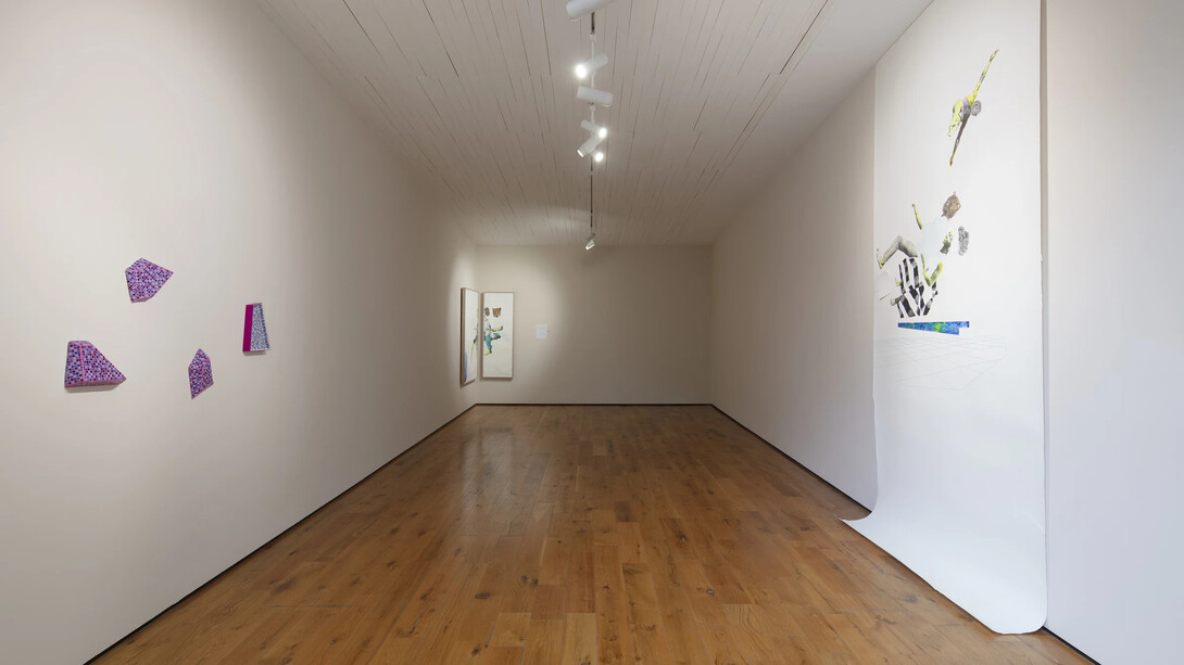 Ruby Onyinyechi Amanze, Swimming pool magazine dance, exhibition view. Courtesy of Mariane Ibrahim Gallery