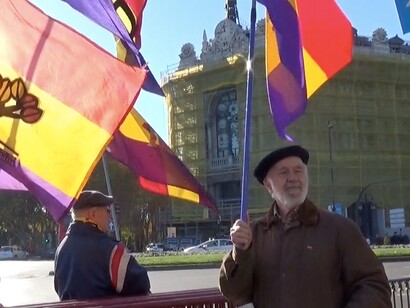 Andrés Martínez en una acción de protesta