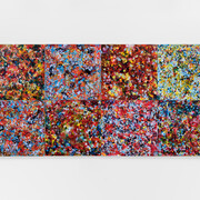 Joan Snitzer, The Last Garden, 2023,Ink, vinyl emulsion, and pigment on twelve birchwood panels 144 x 1 ⅝, X 48 inches, Photo by Frances Tyska. Courtesy of the artist and A.I.R. Gallery