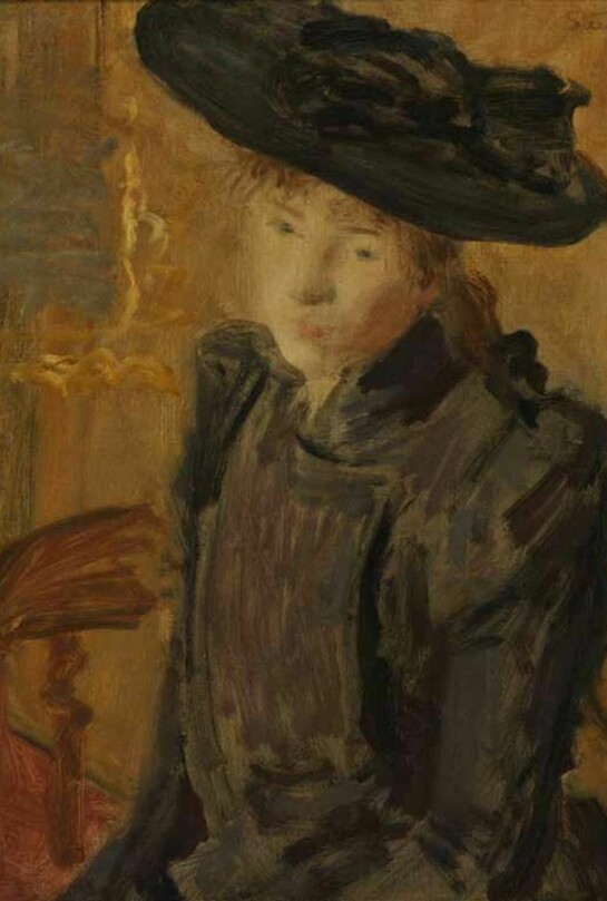Philip Wilson Steer OM NEAC, 1860–1942, Girl in a Large Hat, 1892, oil on canvas, 61 x 51 cm, 24 x 201⁄8 in