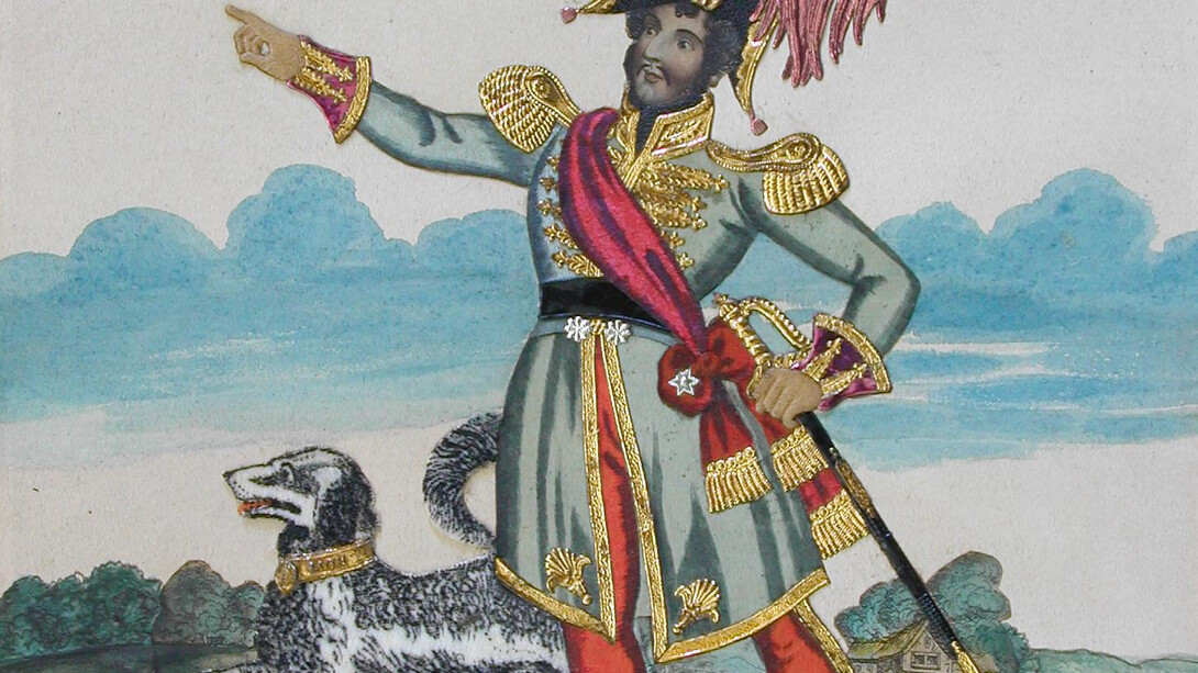 'Mr T P Cooke as Captain Aubri in The Dog of Montargis, or The Forest of Bondy.' Tinsel print, undated. University of Bristol Theatre Collection