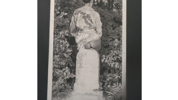 João Vilhena, Foi dans la messe, 2015, dessin, pierre noire sur carton gris, 140,5 x 101 cm, Courtesy Galerie Alberta Pane
