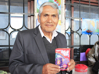 Productor de Api, mazamorra andina elaborada en base al maíz morado. Arequipa, Perú. Fotografía de Christiam Ojeda Valenzuela