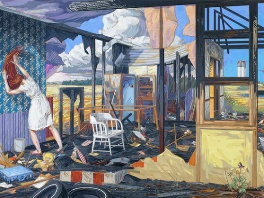 Brian Adam Douglas, A Sort of Homecoming, cut paper on paper, 36 x 71 inches (91.4 x 180.3 cm)