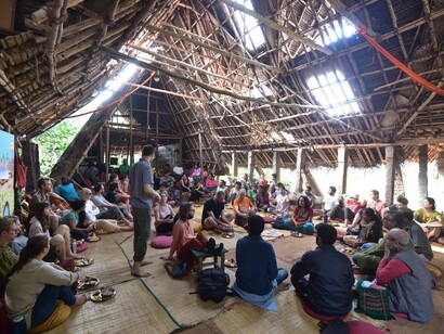 Direct participation is a key to successful democracy, Sadhana Forest community hall, India © Ashish Kothari