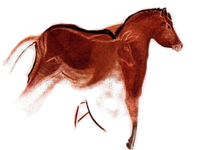 Cave paintings from Altamira, Spain, depicting a wild horse