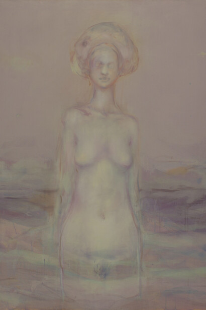 Riflesso, 2014, Acrilico e olio su tela, 131 x 102 cm