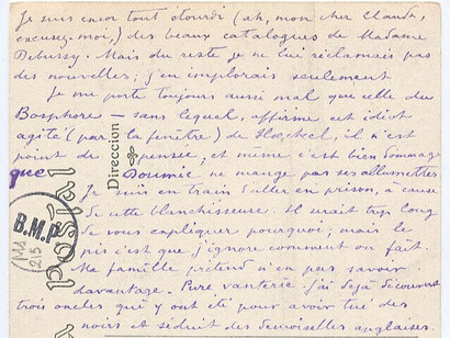 Toulet partage ses pensées et impressions dans cette carte postale manuscrite, adressée à un proche durant ses déplacements