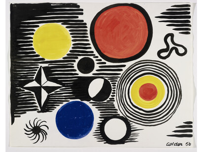 Alexander Calder, Elements in orbit, 1956, Gouache on paper