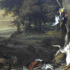 Jan Weenix, Landscape with a Huntsmen and Dead Game (Allegory of the Sense of Smell)
