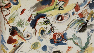 Wassily Kandinsky (1866–1944). Sin título. Pintura/acuarela, 1910 y 1913 Museo Nacional de Arte Moderno, MoMA, Nueva York, EE.UU.