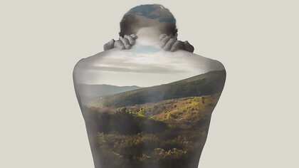 A human silhouette and nature