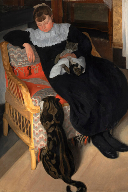 Ángel Larroque Echevarría, La chica del gato (detail), 1895. Courtesy of Museo de Bellas Artes de Bilbao
