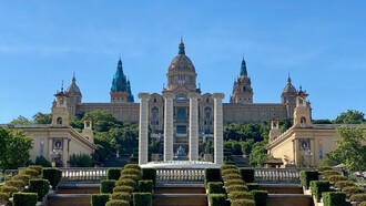 Vista del Palacio Nacional de Montjuic, Barcelona, España 