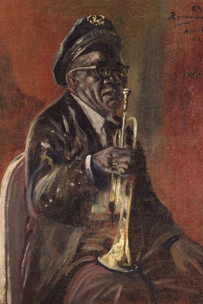 Noel Rockmore, Kid Sheik, Preservation hall (detail), 1963. Courtesy of Ogden Museum of Southern Art