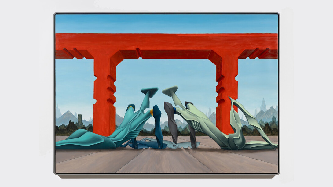 Alejandro Cardenas, The Grand Conduit, 2023. Oil on linen, 51 1/2 x 71 1/4 x 2 in. Courtesy of Anat Ebgi