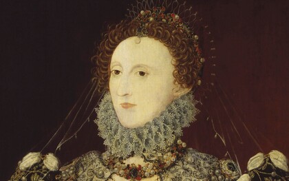 Nicholas Hilliard, Queen Elizabeth I, 1575-76, dettaglio. National Portrait Gallery, Londra, UK