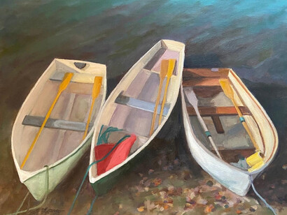 Janet Williams, Catboat dinghies. Courtesy of Peninsula Gallery