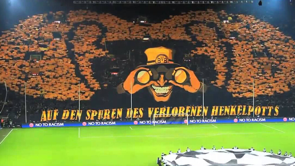 ‘Tifo’ espectacular de los aficionados del Borussia Dortmund en la Liga de Campeones