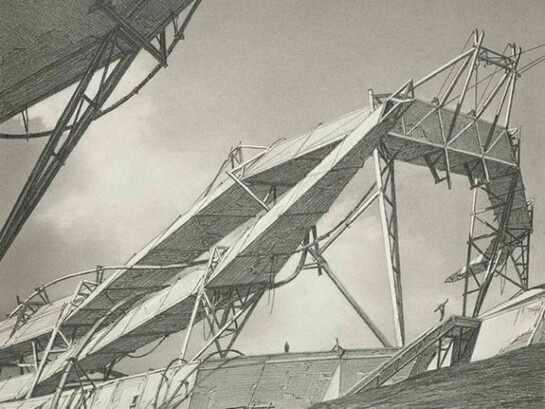 Lebbeus Woods, Unified Urban Field, 1987