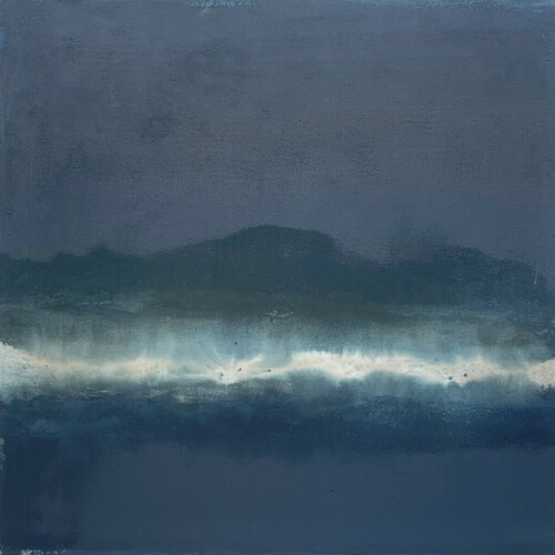 Laura Manuel, Escape, Acrylic and sand on canvas 36 x 36"
